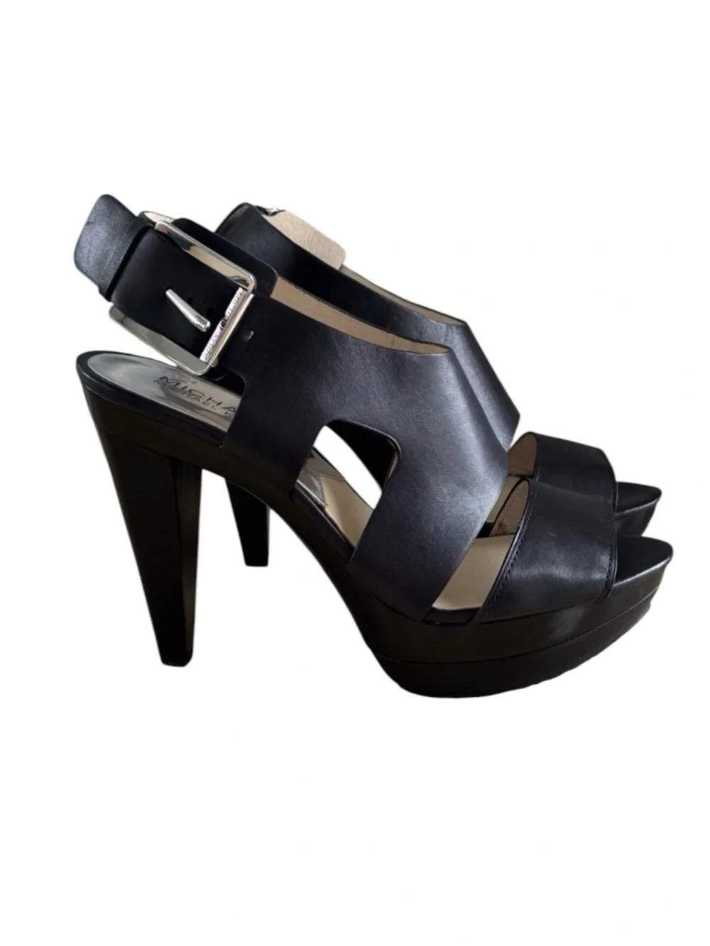 Michael Kors Women’s Carla Black Leather Platform Sandals